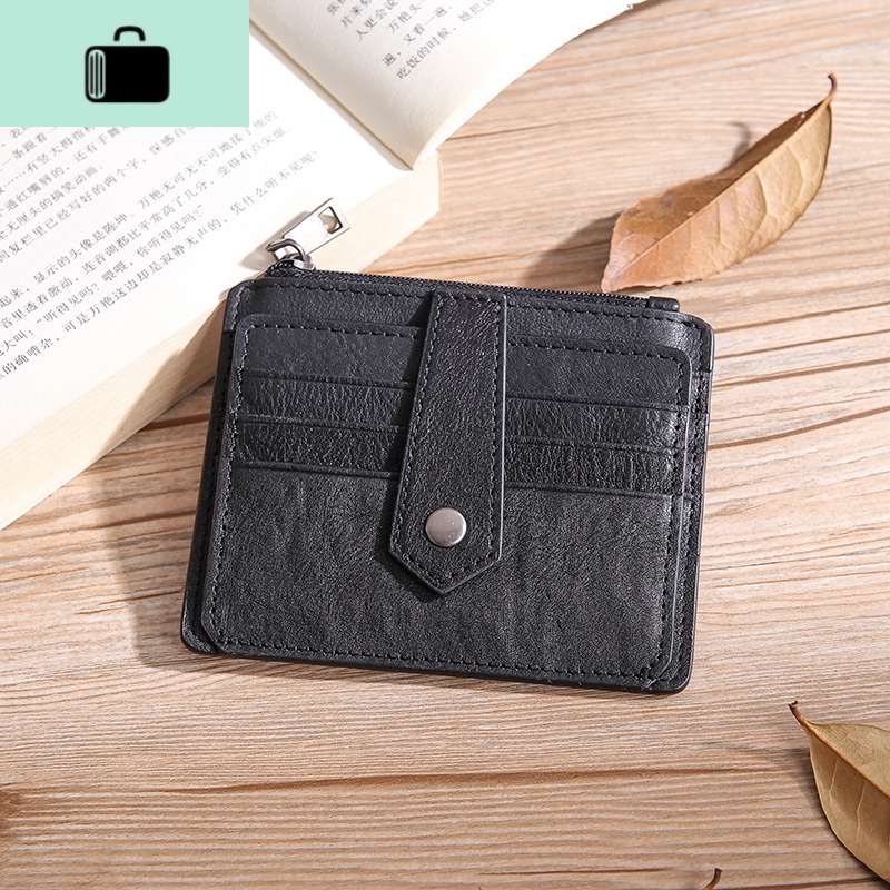 九城良品手工真皮卡包男超薄复古迷你零钱包女驾驶证皮套卡夹NEWLAKE 黑色