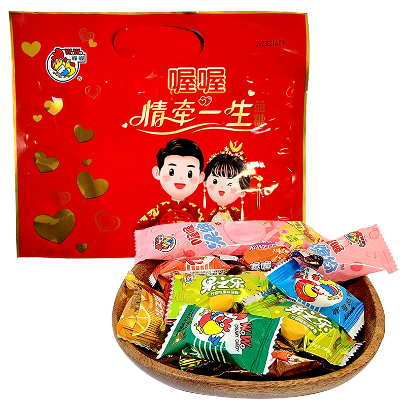 喔喔喜庆糖情牵一生袋装68g婚庆结婚喜糖休闲零食品 情牵一生 68g*10袋