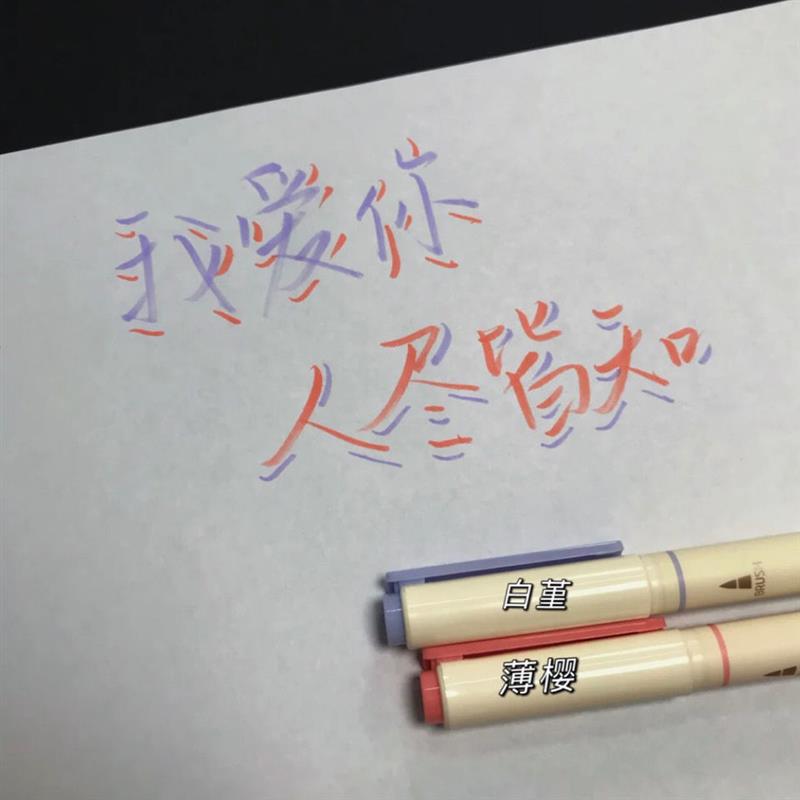 827彩色柔绘笔软头画画brush秀丽笔手账涂鸦书法做笔记