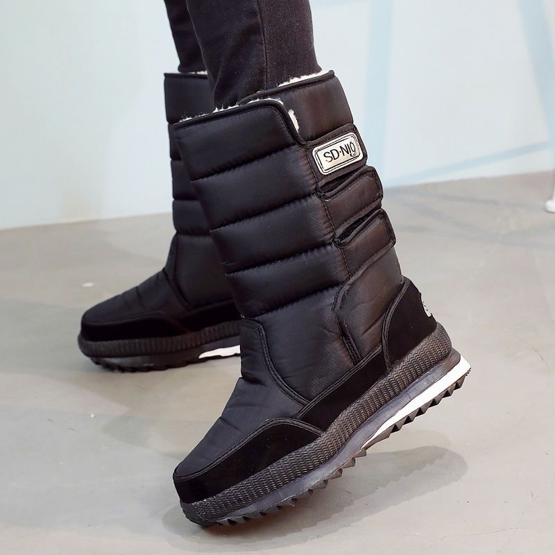 黑色36码冬季男鞋户外加厚棉靴男士雪地靴男款防滑底东北雪乡亚布力