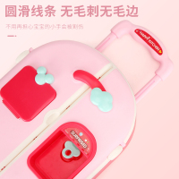 过家家旅行冰箱玩具双开便携式厨房女孩儿童拉杆箱出冰带音乐 多功能小冰箱(带麦克风/儿歌/故事)-送电池螺丝刀贴纸