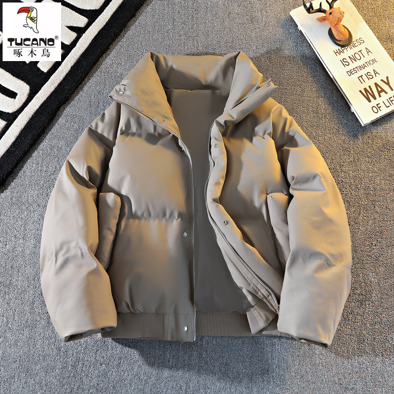 WASSUPNEST秋冬季2025年新款加厚棉袄立领连帽毛领子外套男款棉衣高清大图