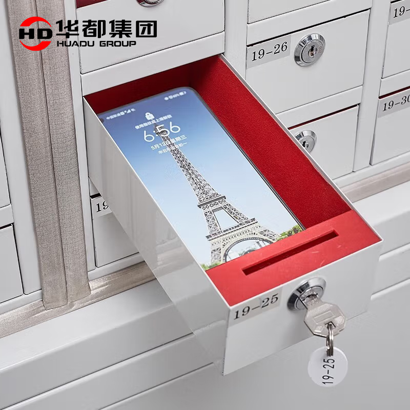 华都HDPB-05 十六格挂墙手机屏蔽柜华都手机屏蔽柜9G信号WiFi信号物理屏蔽会议室挂墙手机存放柜寄存柜子高清大图