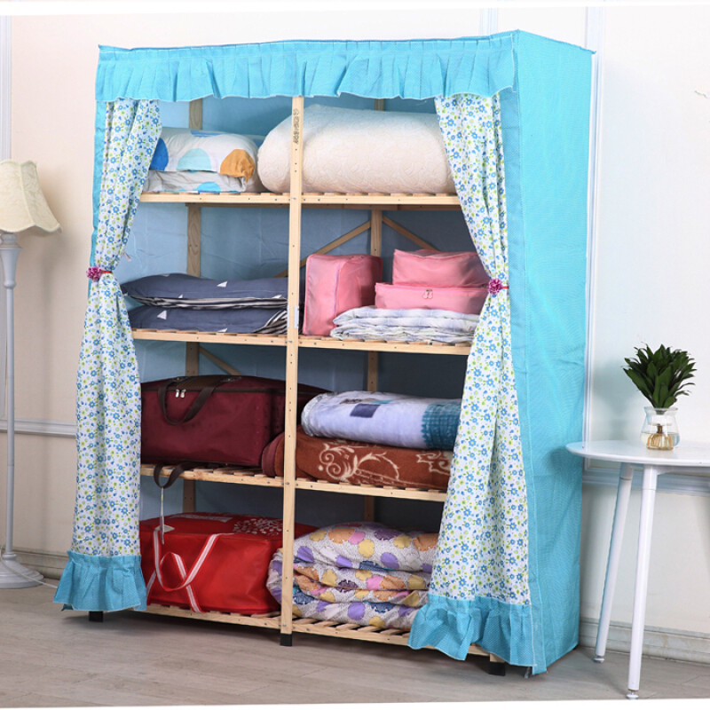 淮木装放棉被子柜子大号简易衣柜实木多层收纳柜折叠储物衣橱家用客厅