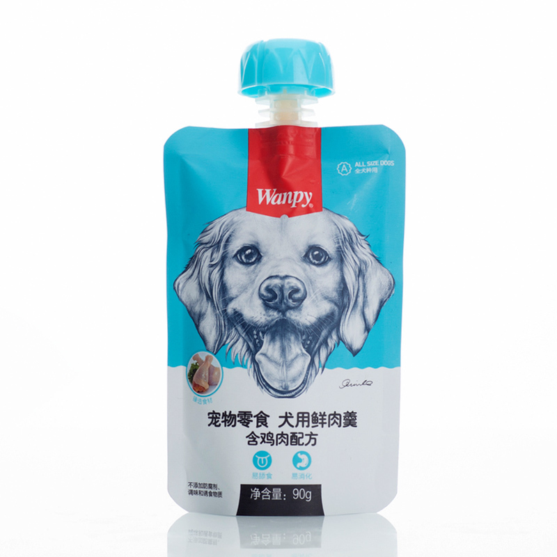 顽皮Wanpy宠物零食犬用鲜肉羹含鸡肉配方90g*6