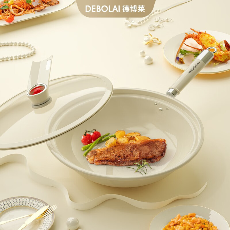 德博莱白玉瓷微压炒锅DBL-BK001 32cm高清大图
