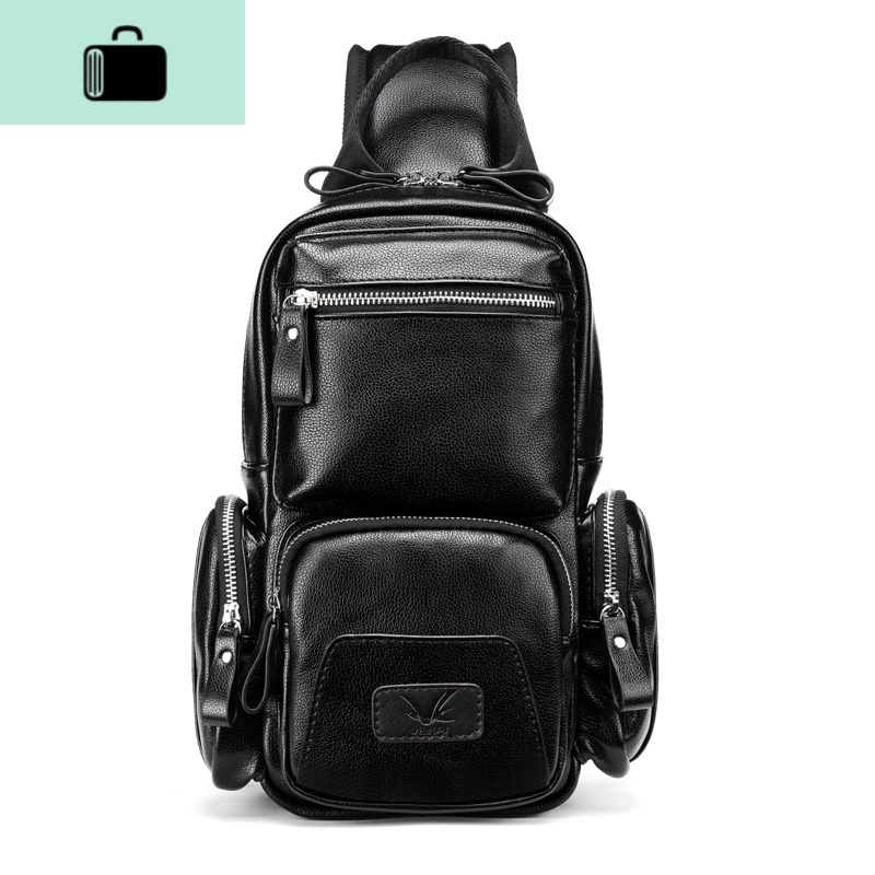 皮男胸包多功能男士单肩包头层牛皮腰包斜挎包潮牌男包小挎背包new