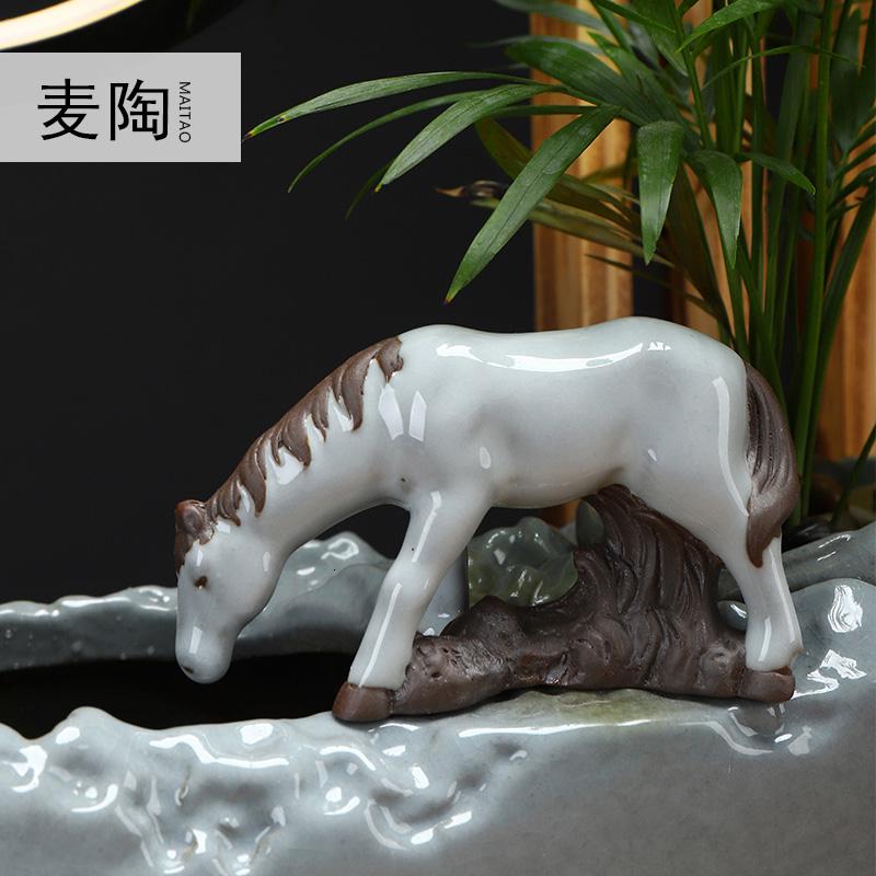 美帮汇创意流水器喷泉加湿器轮客厅办公室家居工艺摆件开业礼品高清大图