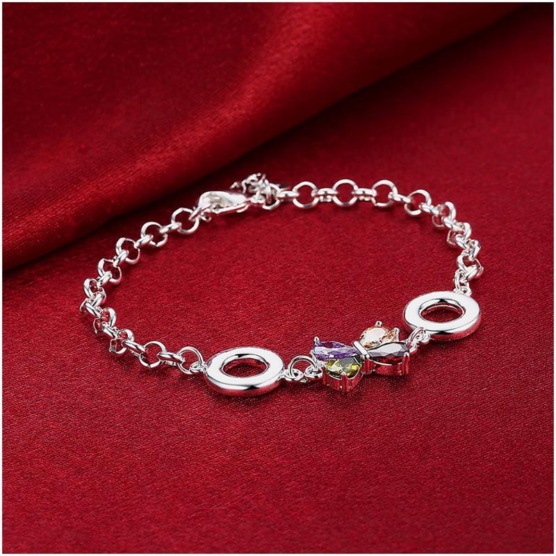 H497 Women Fashion Bracelet女生饰品气质水晶手链镀925纯银复古送女朋友七夕情人节礼物