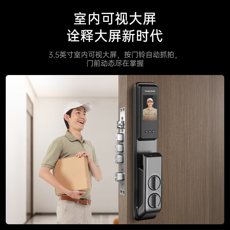 凯迪仕指纹密码锁智能锁Z1ProV2升级款指静脉大屏猫眼远程可视