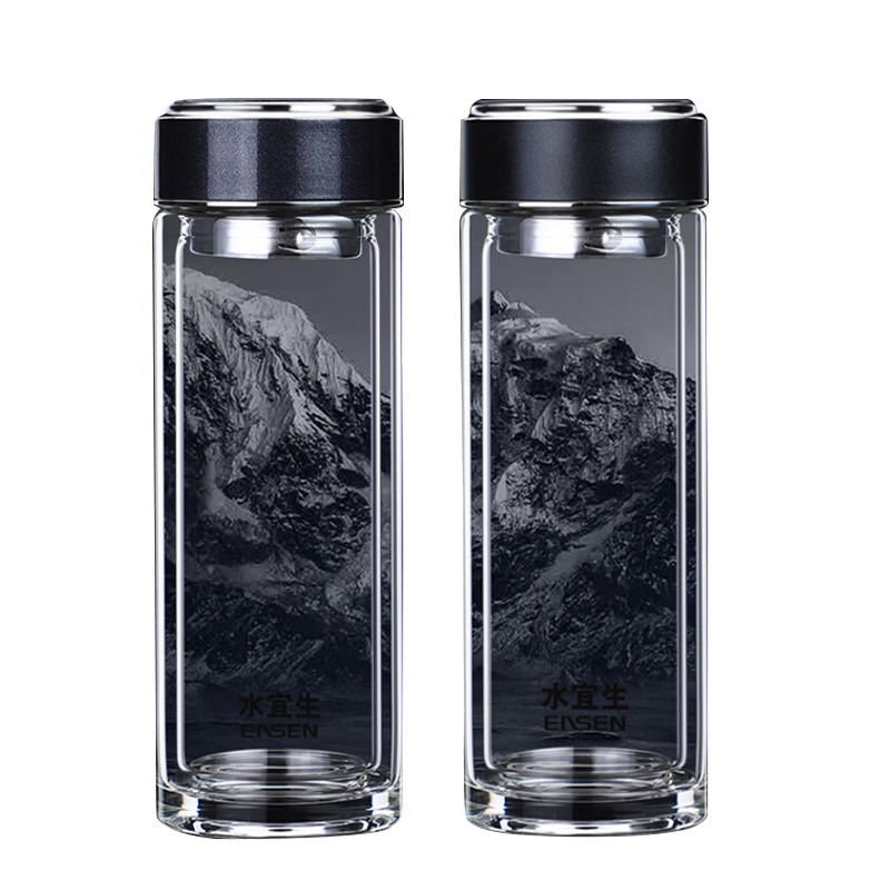 水宜生玻璃杯380ml晶莹剔透高透耐高温G269(颜色随机)