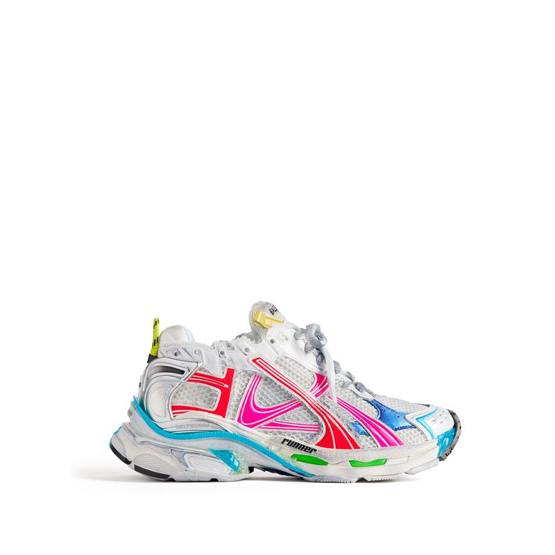 Balenciaga 巴黎世家透气拼接撞色磨旧效果跑鞋女多功能系带橡胶底高清大图