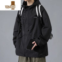 YANXU冲锋衣男士2023年新款秋装工装夹克宽松上衣服男装外套男生