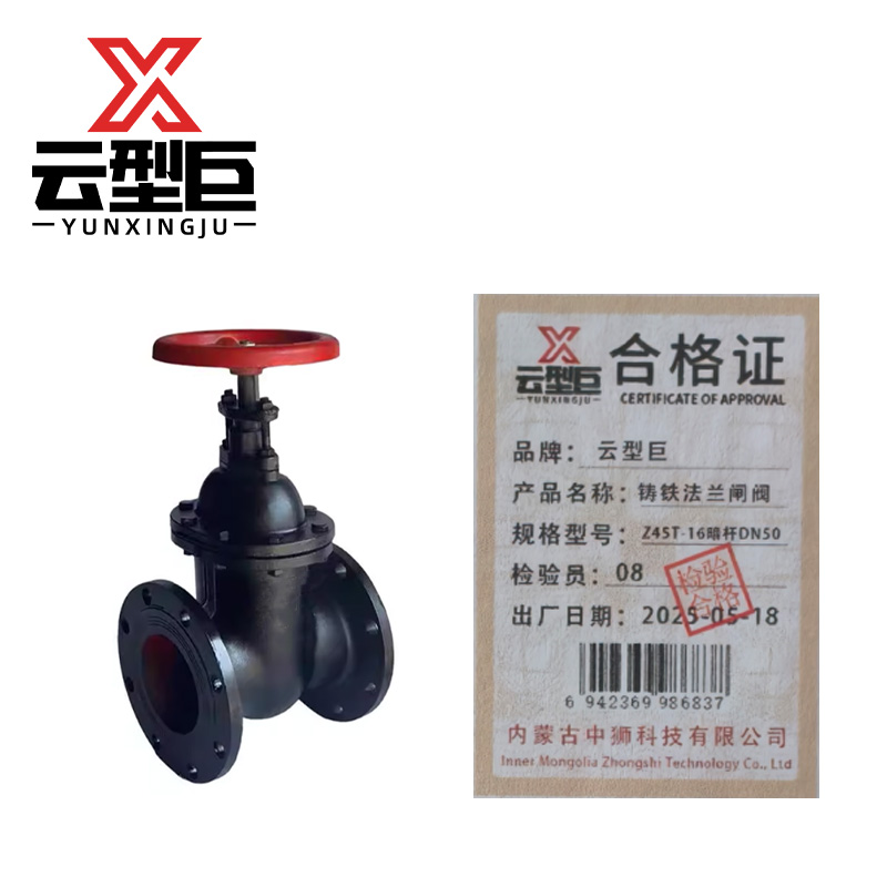 云型巨 铸铁法兰闸阀 Z45T-16暗杆DN100 个高清大图