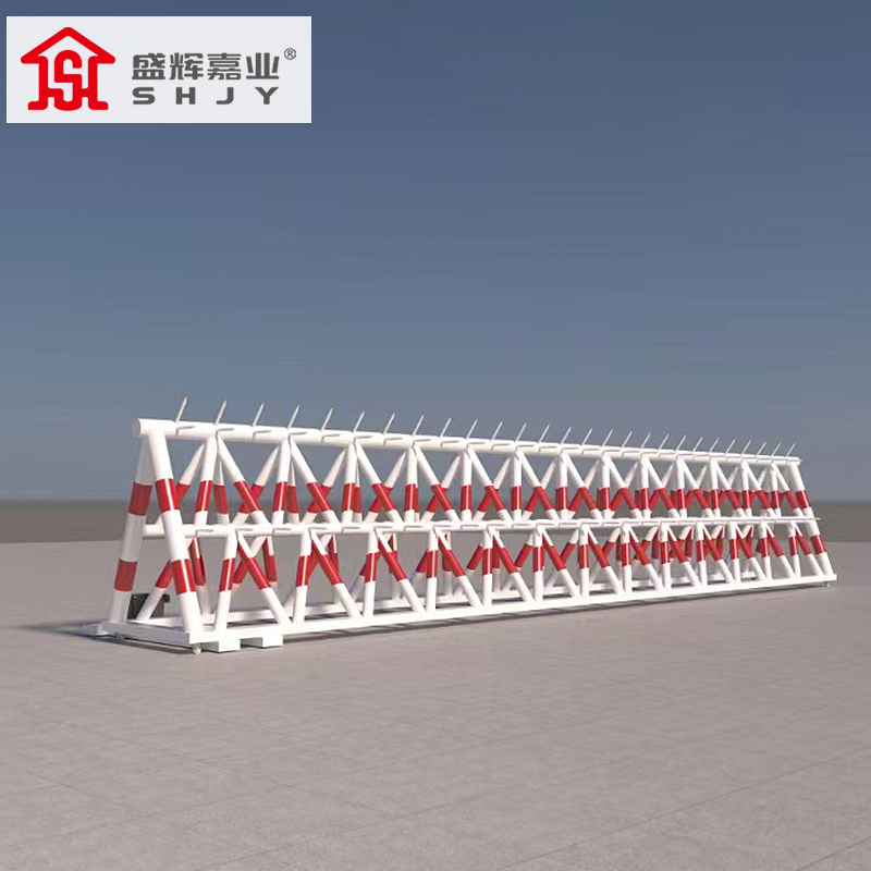 盛辉嘉业移动拒马护栏带刺 电动伸缩路障防撞栏防护挡车安全隔离栏定制 3米起拍高清大图