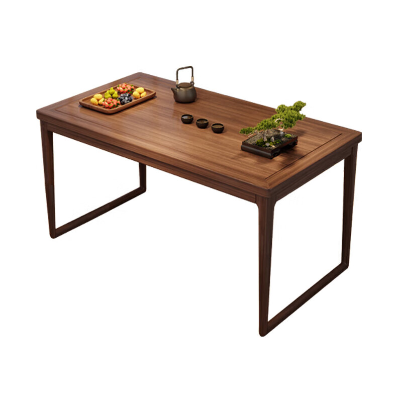 晋舰实木茶桌组合实木客厅家用简约小茶台新中式1.2素茗+1围椅2月牙高清大图