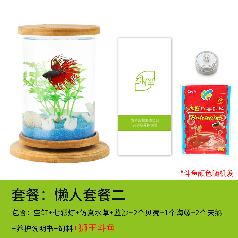 斗鱼生态瓶封闭小鱼瓶免换水瓶装观赏鱼玻璃桌面透明微景观鱼小型