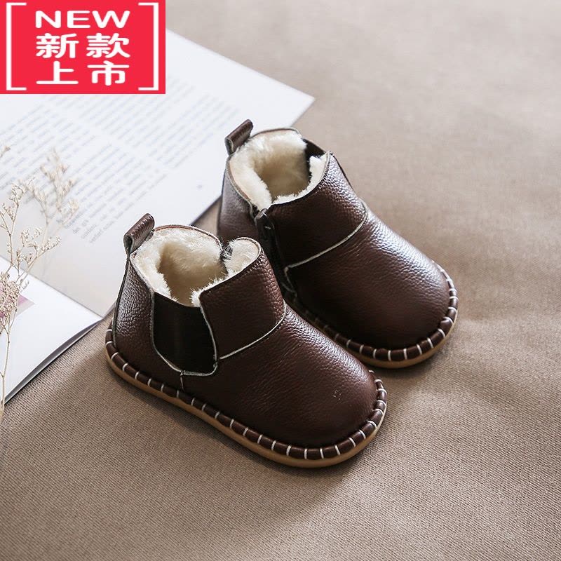 可莉允宝宝棉鞋软底女冬季不掉跟婴儿学步鞋0-3岁男童防滑雪地靴2图片