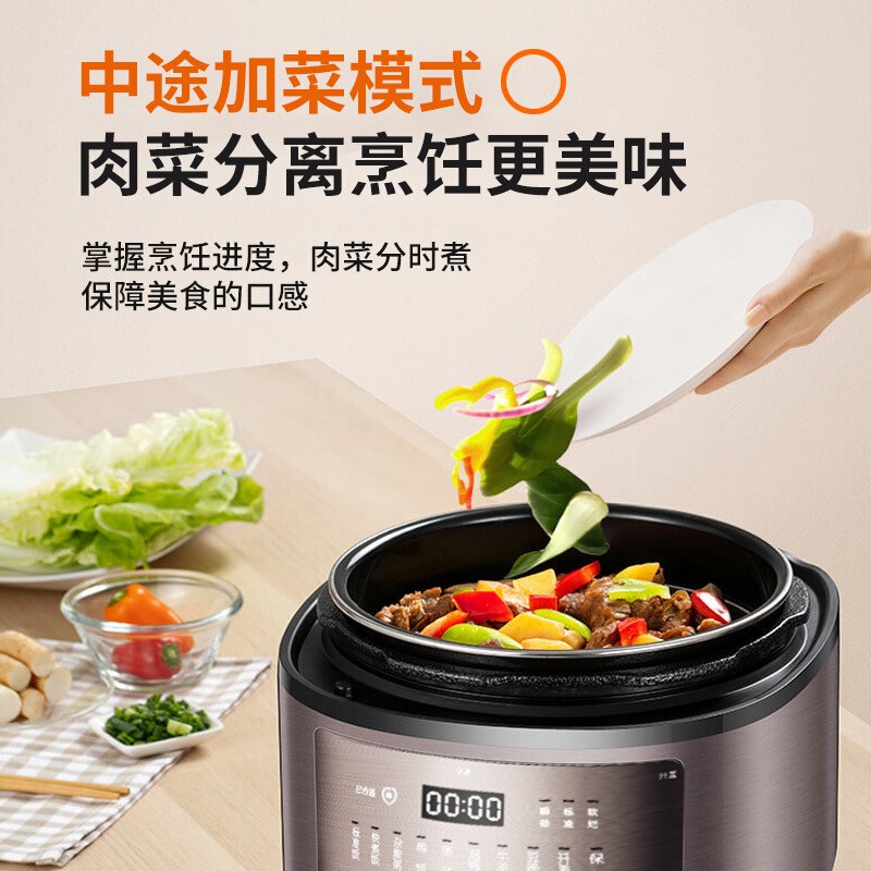 九阳 Y-50C29 电压力锅 家用压力煲全新方煲造型一煲双胆 5L高清大图