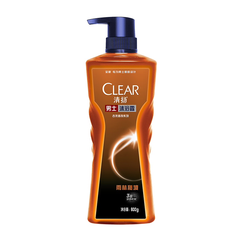 清扬(CLEAR)男士古龙香氛沐浴露雨林秘境600g[联合利华]古龙水木质香氛 清洁控油