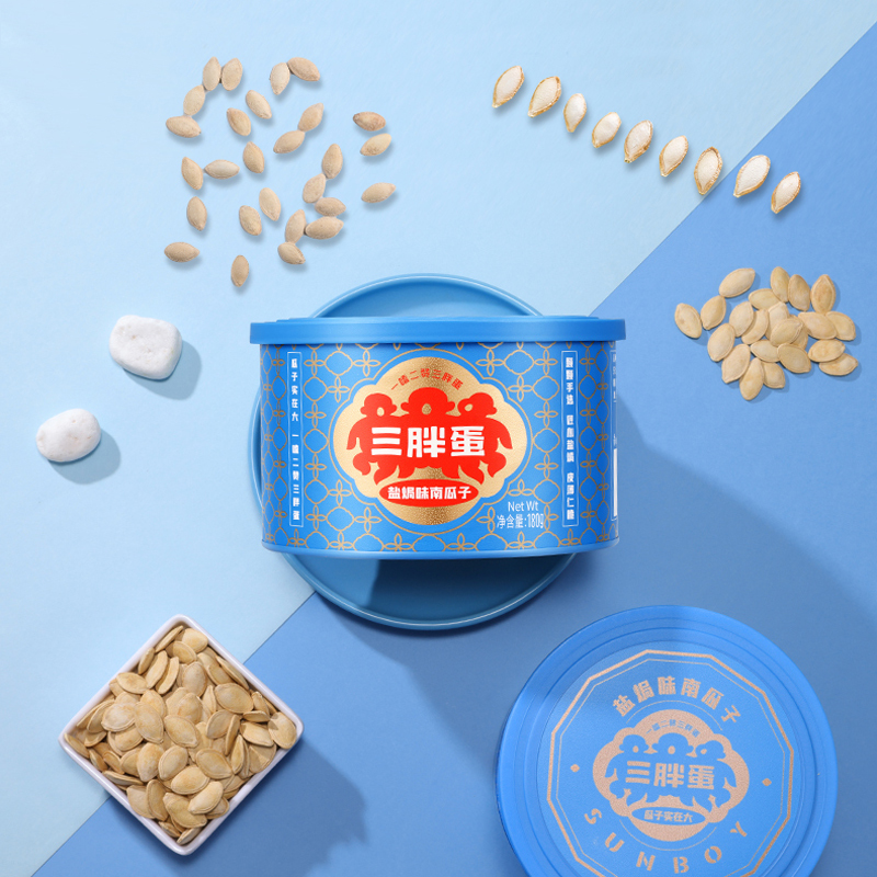 三胖蛋 盐焗南瓜子 180g*4罐 炒南瓜子坚果炒货休闲办公室零食