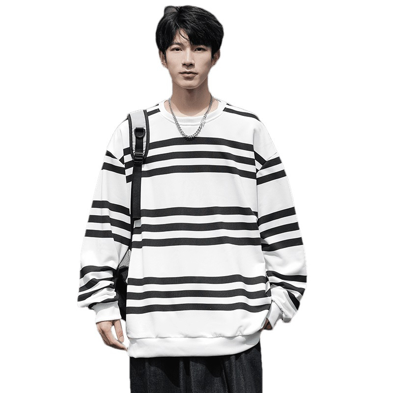 狮臣SHICHEN 2023年秋季新款男士卫衣衣服青少年卫衣潮流百搭长袖圆领男装宽松时尚运动卫衣男