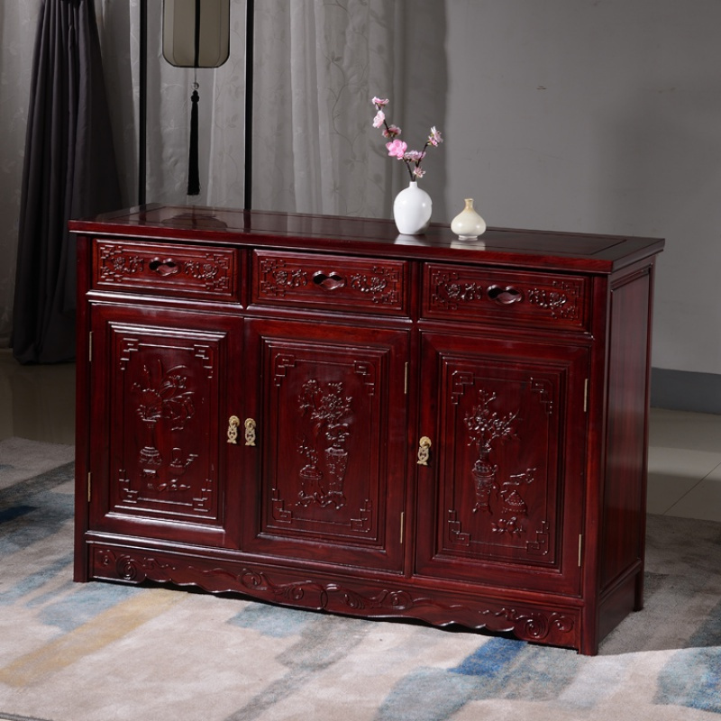 红木餐边柜非洲酸枝木茶水柜实木玄关柜鞋柜现代中式酒柜储物柜