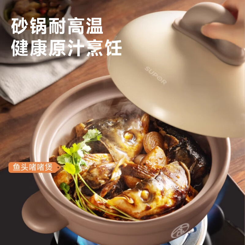 苏泊尔陶瓷煲2L轻便稳当高温不易开裂缤纷系列TB20UA1高清大图