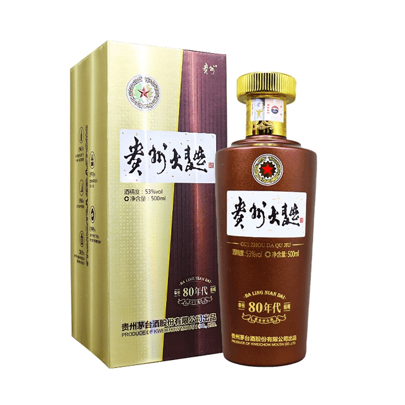 茅台贵州大曲酒80年代酱香型白酒53度500mL*1瓶图片