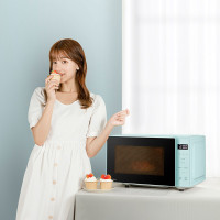 美的(Midea)微波炉 PM2012 家用平板加热一键解冻 20L家用容量 简易操作 700W大功率微波杀菌5档大火力