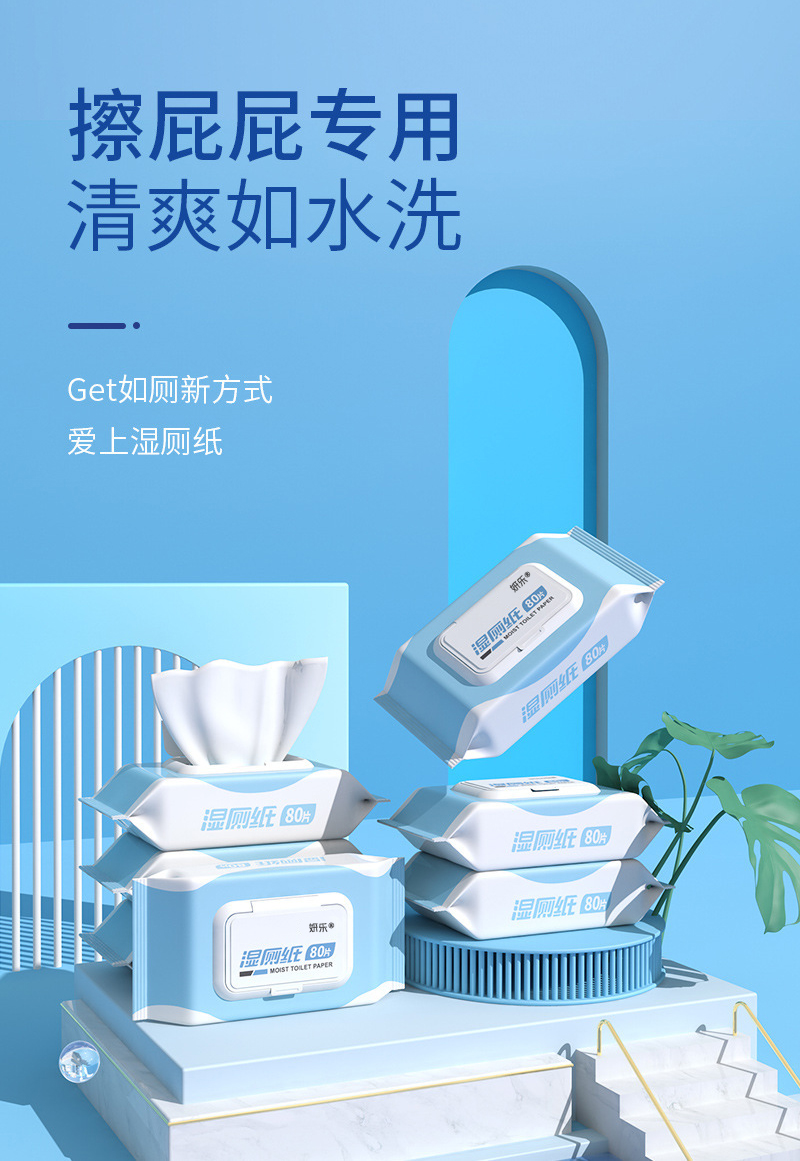 [补贴10%]湿厕纸家庭实惠有效抑菌专用洁厕可冲可降解卫生湿巾纸厕所用纸巾 3包装·[240抽]个人实惠装高清大图