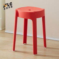 金菲罗格北欧时尚圆凳塑料加厚成人凳子可叠放餐桌板凳家用 红色