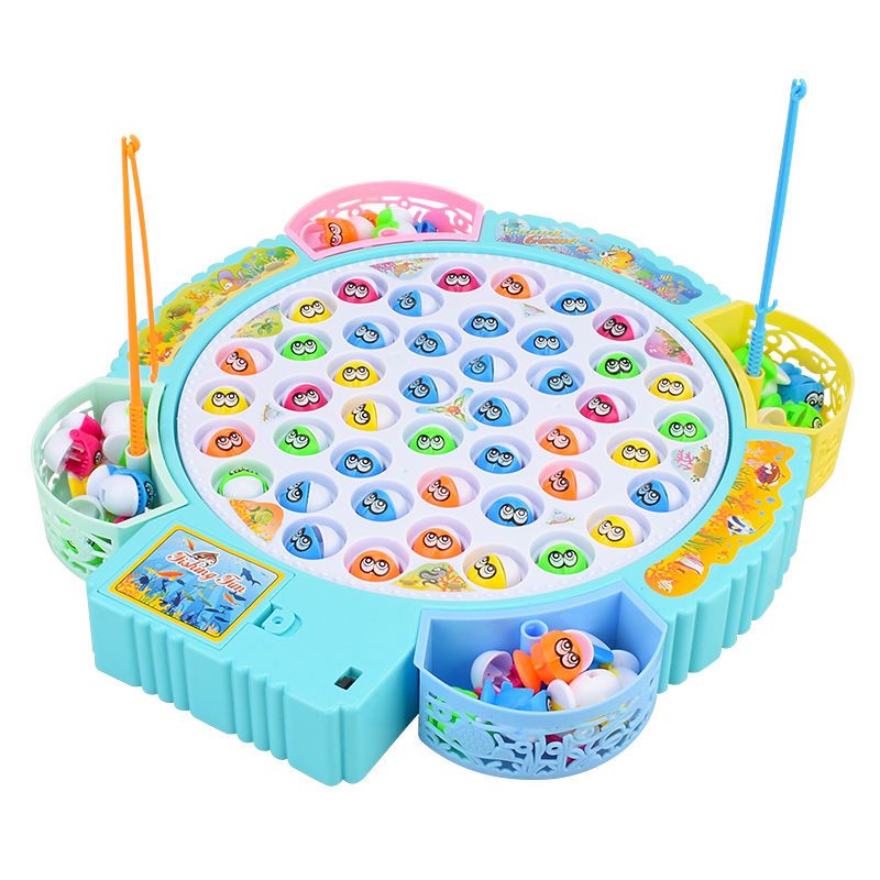 小猫钓鱼玩具宝宝益智早教磁性鱼电动钓鱼盘13儿童456男孩女孩中号