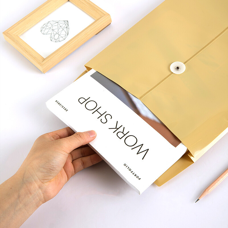 得力5910档案袋A4防水 PP材质耐折文件袋(黄)12只/包高清大图