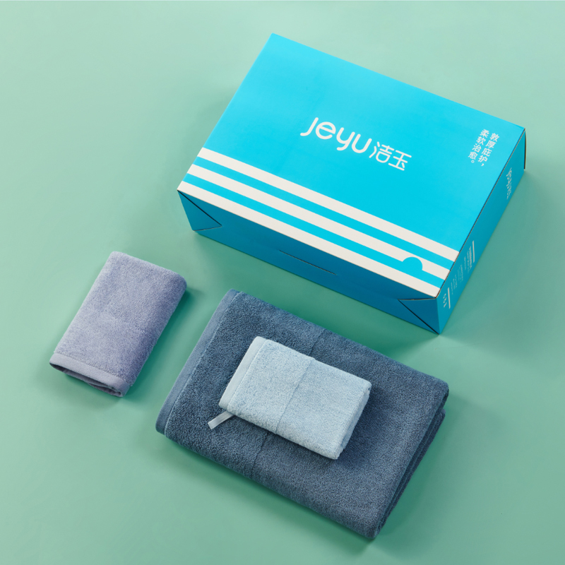 洁玉(Jeyu) 愈.云上彩虹三套巾礼盒B款 DSJ-2302方巾+毛巾+浴巾高清大图