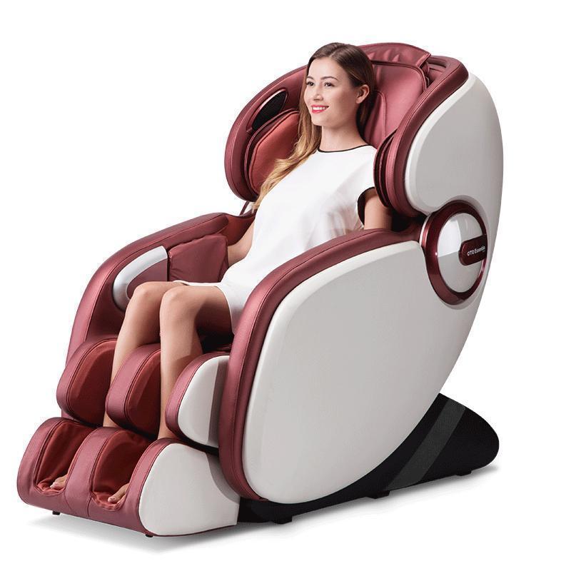 oto按摩椅家用新款小型全身自动摇摆按摩沙发翻转按摩腿机rk11棕色