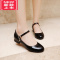 可莉允女童黑皮鞋演出鞋软底儿童高跟鞋公主鞋白色中大童小女孩礼服鞋子运动休闲鞋