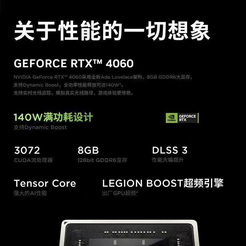 联想拯救者R9000P 笔记本电脑办公设计P图满血RTX4060独显 R9-7945HX 16G 1TB 碳晶灰