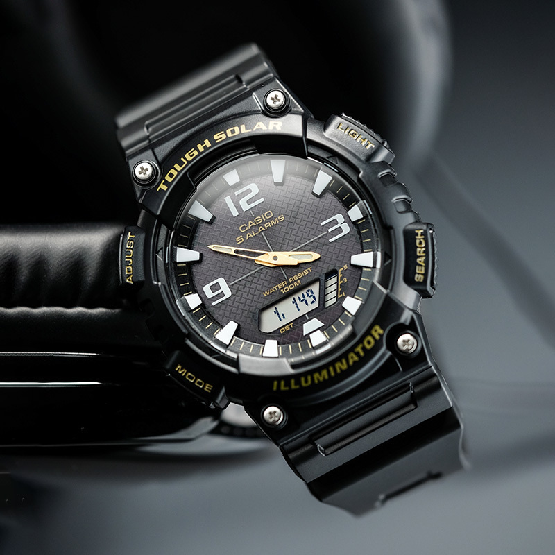 casio旗舰店卡西欧运动手表男女官方限量情侣款太阳能aqs810运动防水