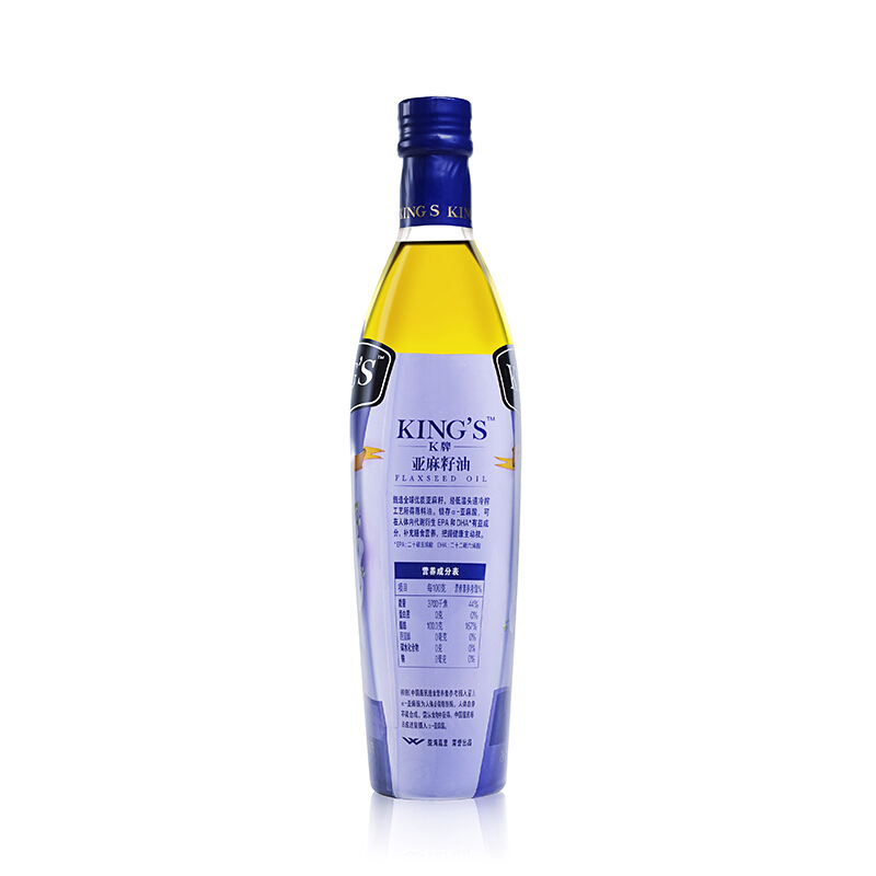 金龙鱼 KING’S 进口原料 初榨一级食用油 亚麻籽油750ml（新老包装随机发货）