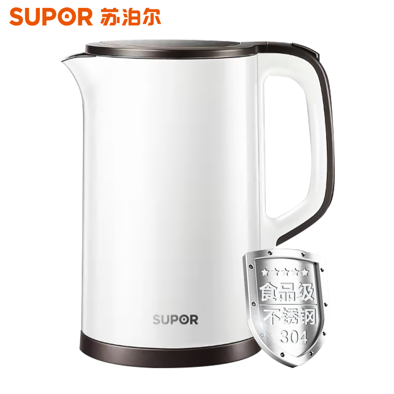 苏泊尔(SUPOR)电水壶1.5L大容量自动断电 保温防烫防干烧自动断电不锈钢内胆烧水壶15T66B
