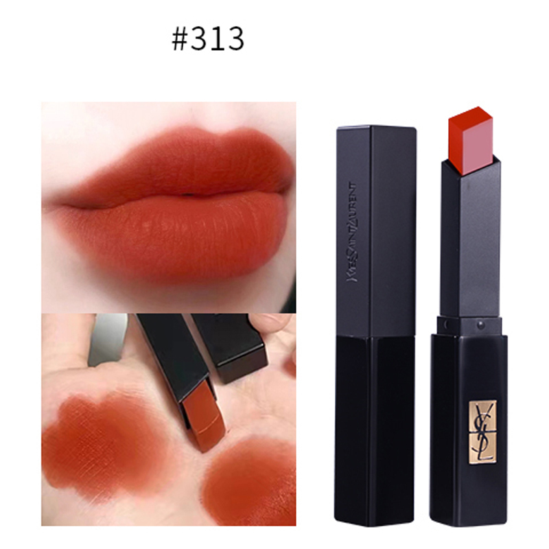 圣罗兰ysl小黑条口红313赤裸金砂裸感哑光唇膏