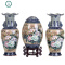 陶瓷器花瓶三件套手工家居饰品瓷瓶摆件客厅工艺品中式仿古 封后 鸟语话香