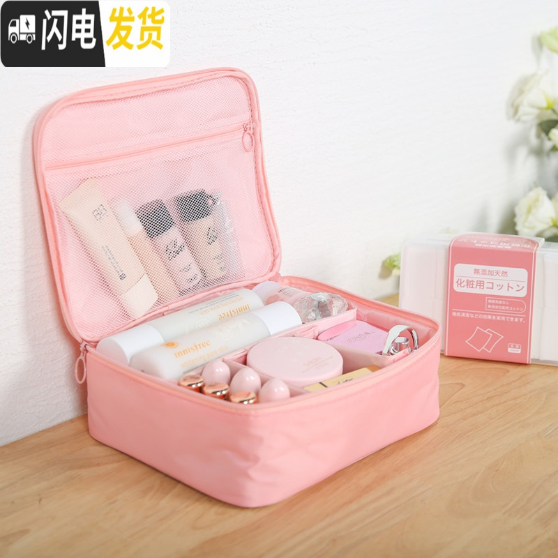 三维工匠网红化妆包ins风超火小号便携大容量化妆袋少女心洗漱品收纳盒收纳包高清大图