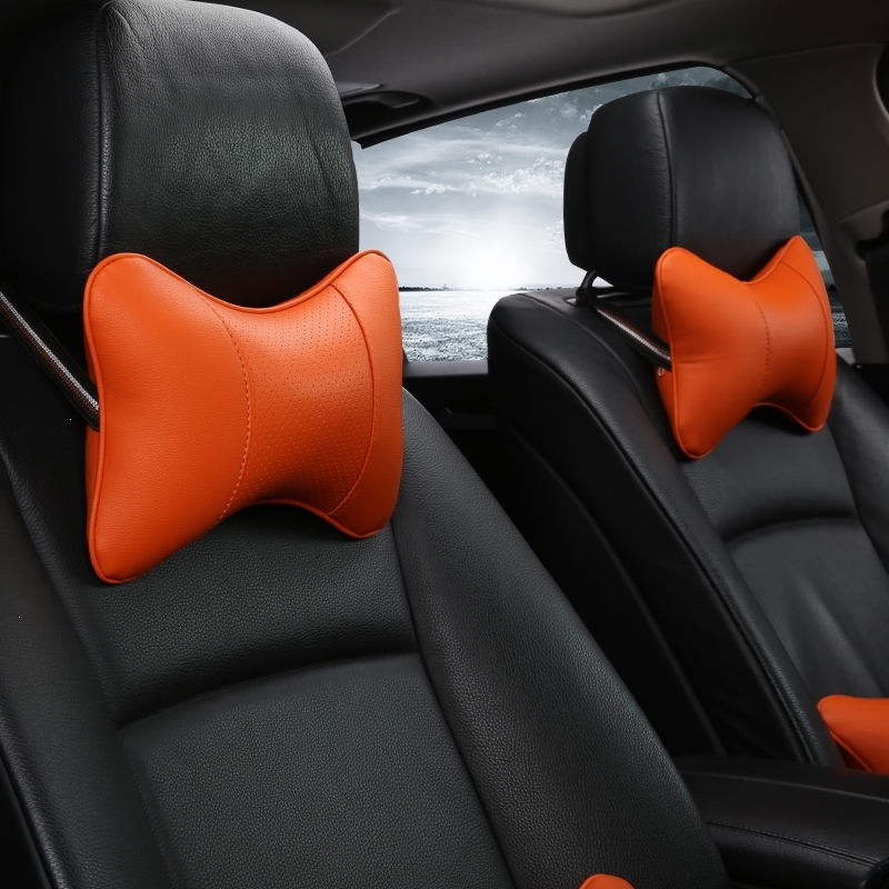 汽车头枕卡通车内颈枕装饰品四季颈椎座椅靠枕车用车饰骨头冲孔款黑色