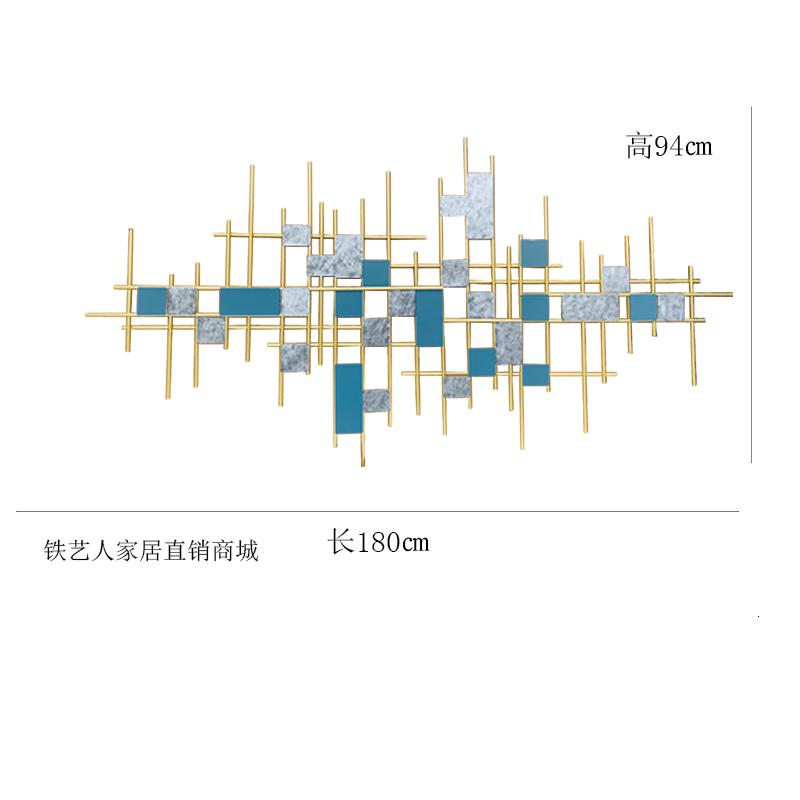 轻奢样板房金属壁饰客厅沙发背景墙壁挂件餐厅玄关墙面创意装饰品 三维工匠 金色款180*94㎝高清大图