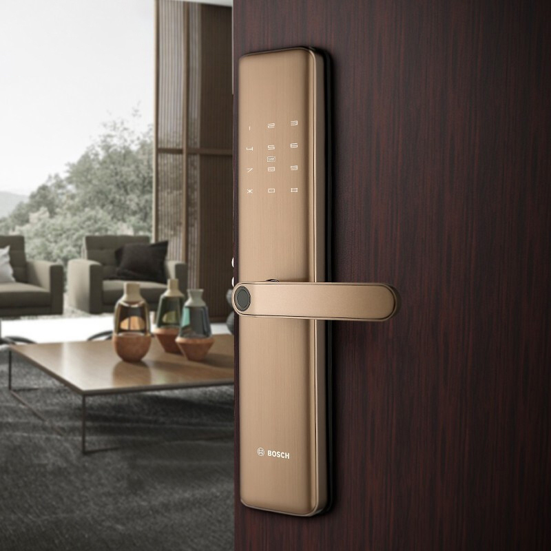 博世(BOSCH) 指纹锁智能锁智能门锁电子锁 智能家居家用防盗门密码磁卡锁 ID450J琥珀金高清大图