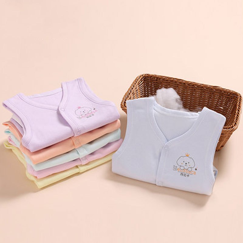 婴儿马甲背心新生儿衣服男女儿童坎肩宝宝马甲单排扣简约小清新马甲四