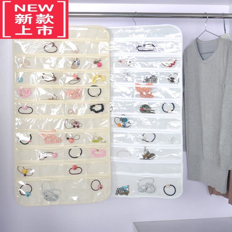 可莉允80格收纳袋无纺布双面首饰挂袋门后橱柜收纳袋项链珠宝防尘收纳盒图片