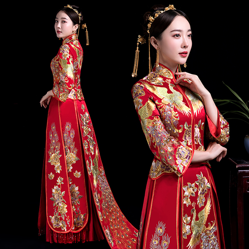 新款服新娘2018新款中式礼服古代婚纱结婚古